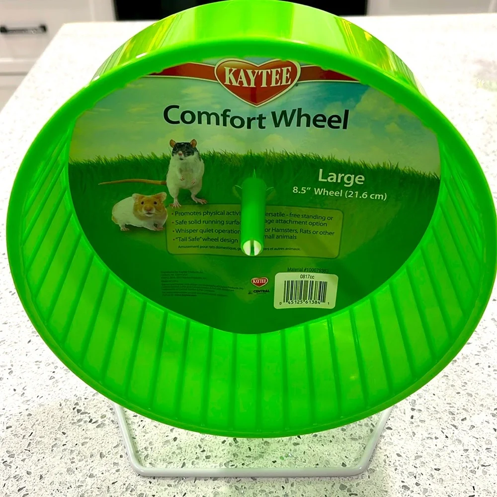 NWT KAYTEE HAMSTER GERBIL PET WHEEL 8.5 INCH GREEN TAIL-SAFE DESIGN EXERCISE TOY
